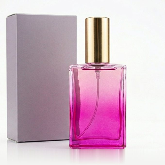 T2M designer-inspired perfume in a pink and gold bottle with its box